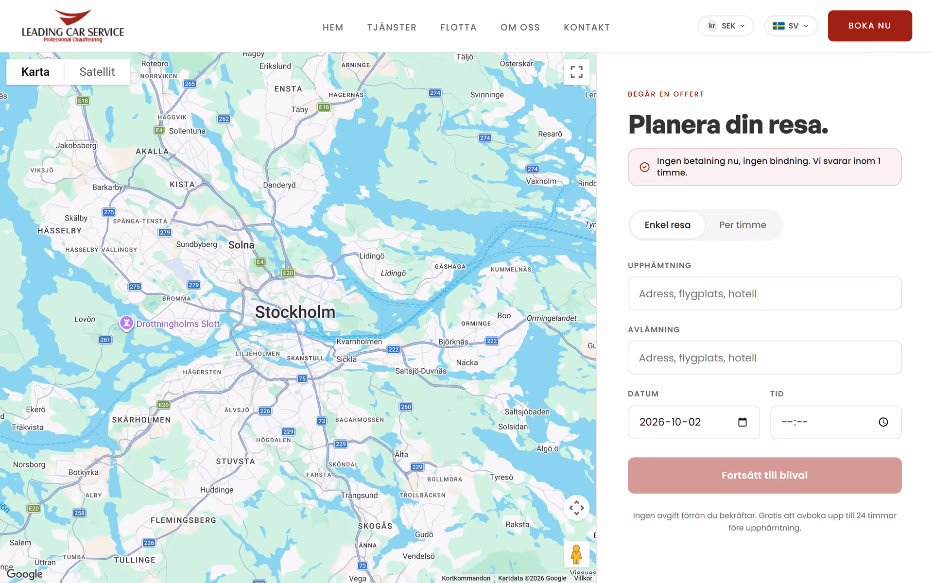Tilbudsflyten med kart på leadingcar.se