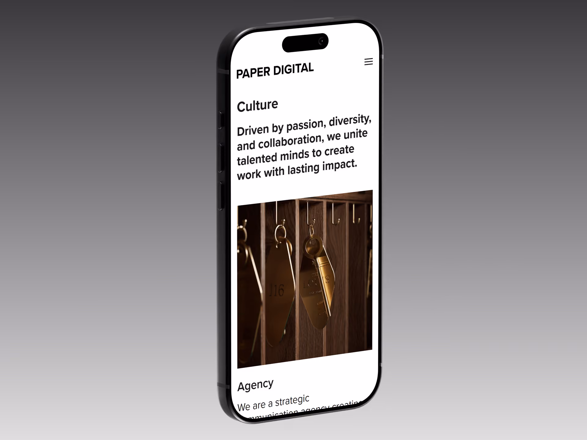 Paper Digital-nettsiden – kultursiden (Culture) på mobil
