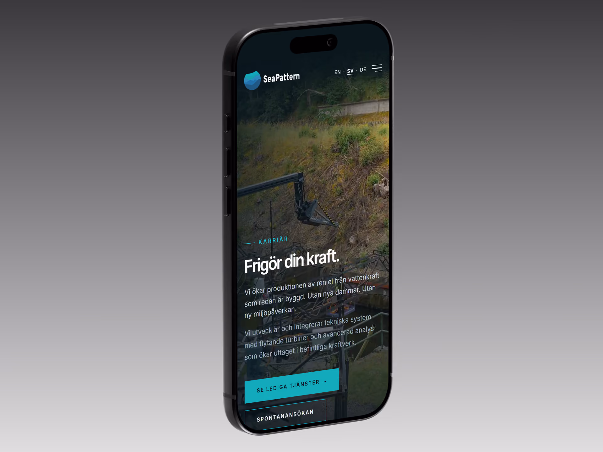 Karrieresiden på seapattern.com på mobil
